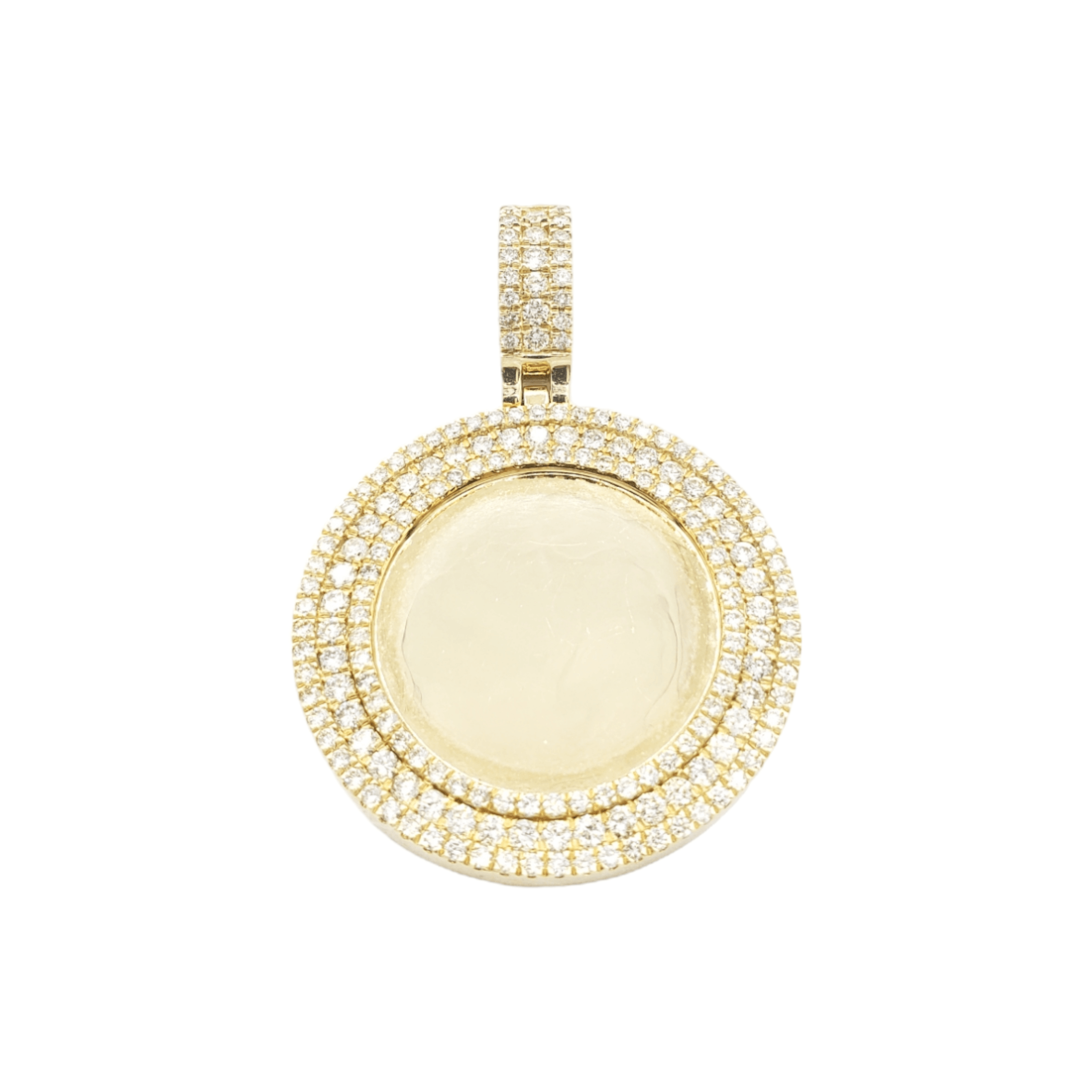 14k Three Row Diamond Picture Pendant With 2.75 Carats Of Diamonds #11970