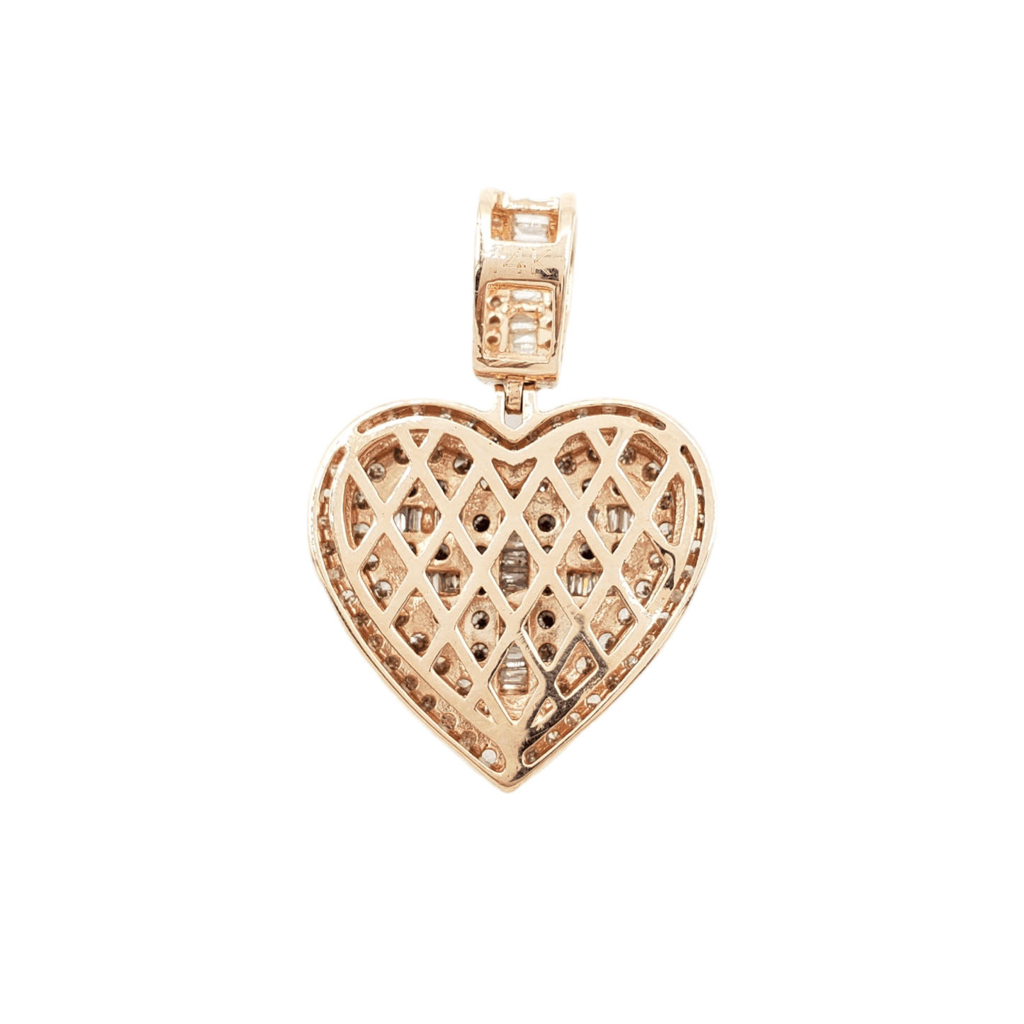 14k Baguette Diamond Heart With 1.77 Carats Of Diamonds #21724