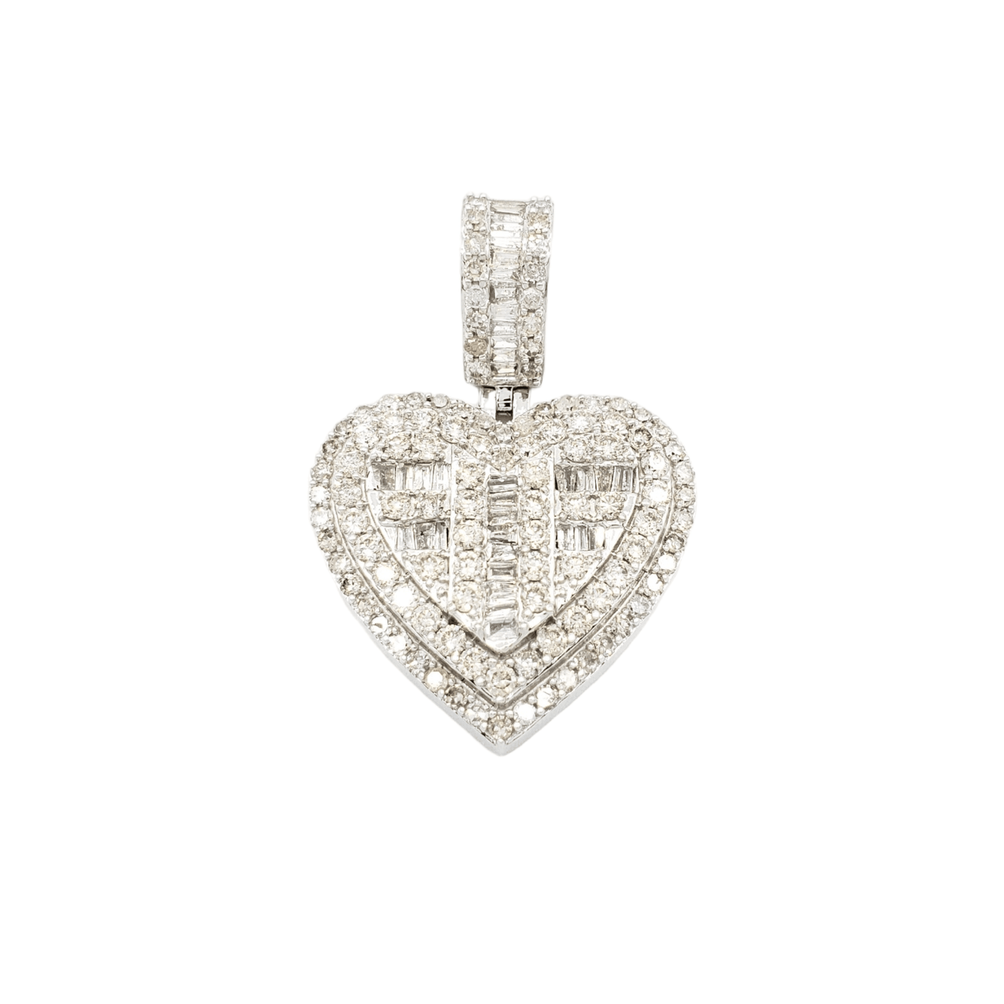 14k Baguette Diamond Heart With 1.77 Carats Of Diamonds #21724