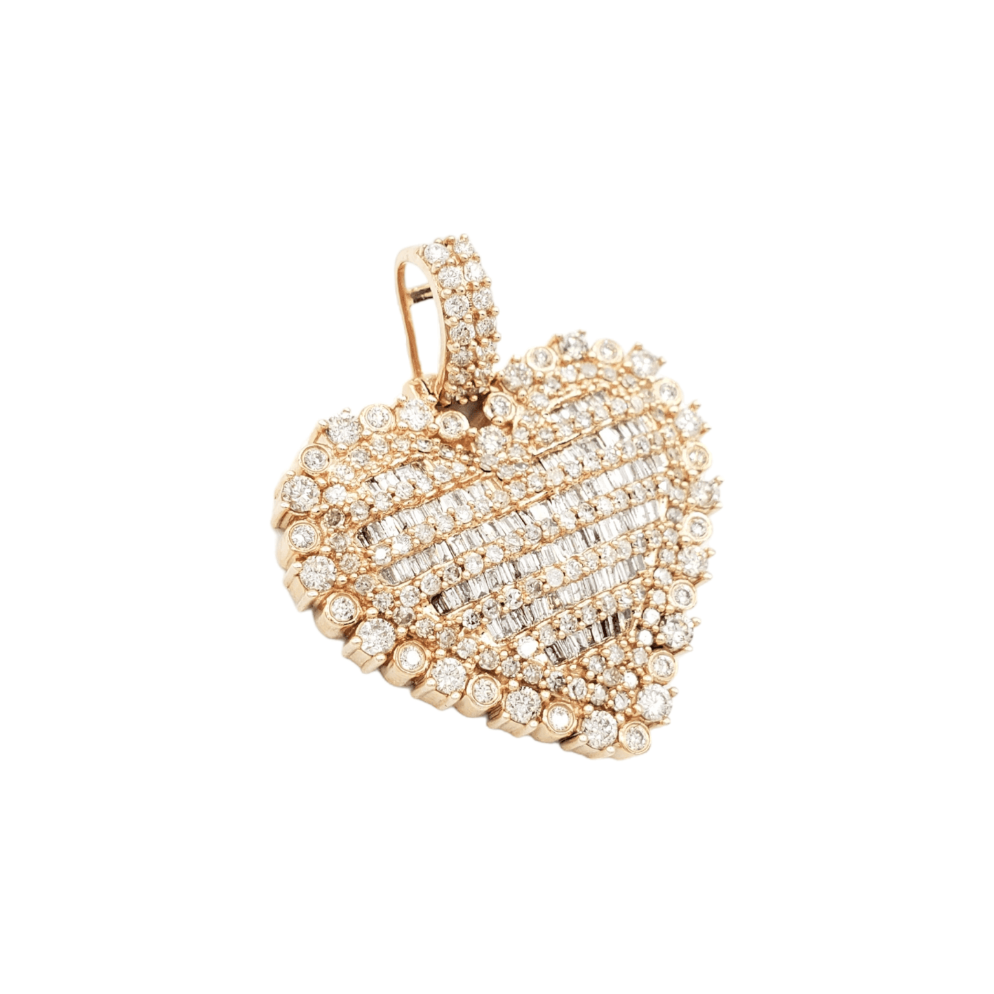 14k Baguette Diamond Heart With 2.63 Carats Of Diamonds #21707