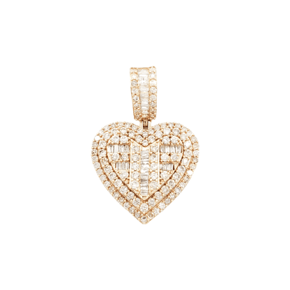 14k Baguette Diamond Heart With 1.77 Carats Of Diamonds #21724