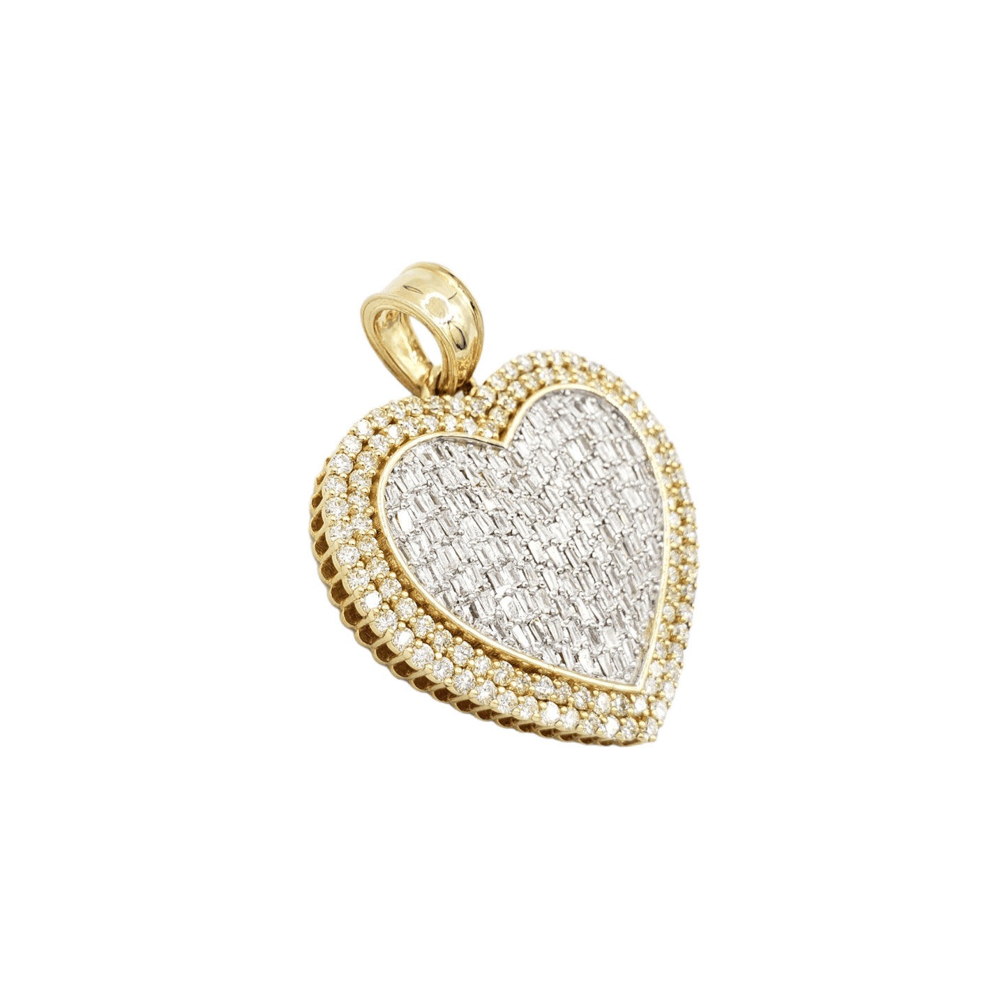 14k Baguette Diamond Heart With 4.23 Carats Of Diamonds #21959