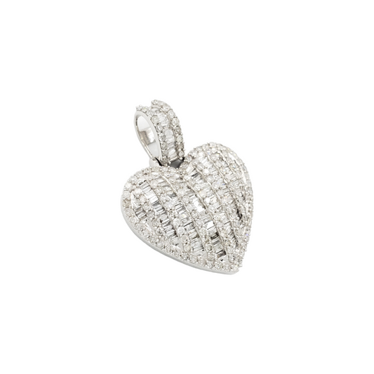 14k Baguette Diamond Heart With 1.92 Carats Of Diamonds #21727