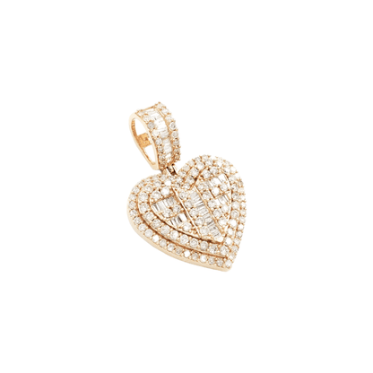 14k Baguette Diamond Heart With 1.77 Carats Of Diamonds #21724