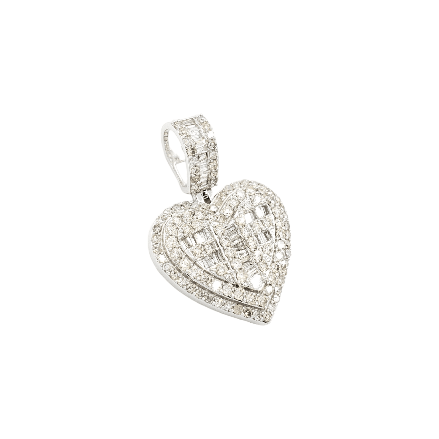 14k Baguette Diamond Heart With 1.77 Carats Of Diamonds #21724