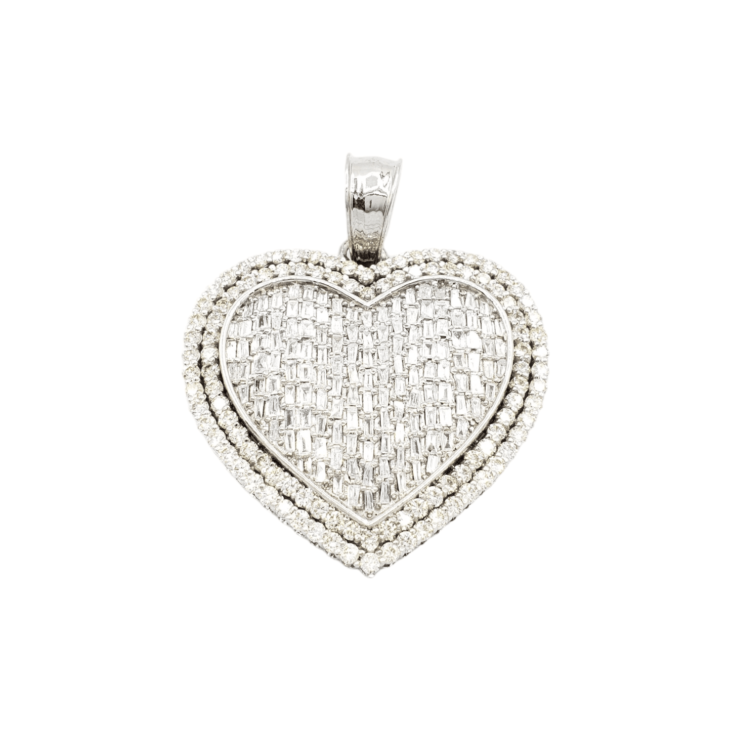 14k Baguette Diamond Heart With 4.23 Carats Of Diamonds #21959