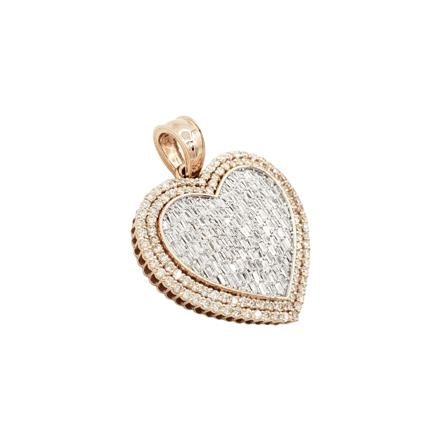 14k Baguette Diamond Heart With 4.23 Carats Of Diamonds #21959