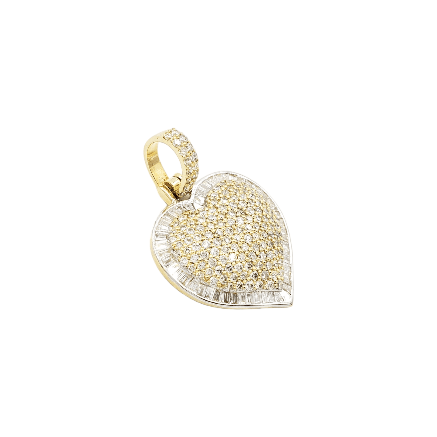 14k Baguette Diamond Heart With 2.87 Carats Of Diamonds #21962