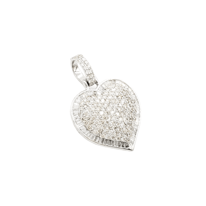 14k Baguette Diamond Heart With 2.87 Carats Of Diamonds #21962