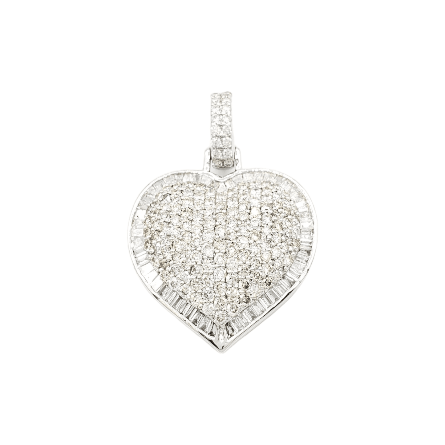 14k Baguette Diamond Heart With 2.87 Carats Of Diamonds #21962