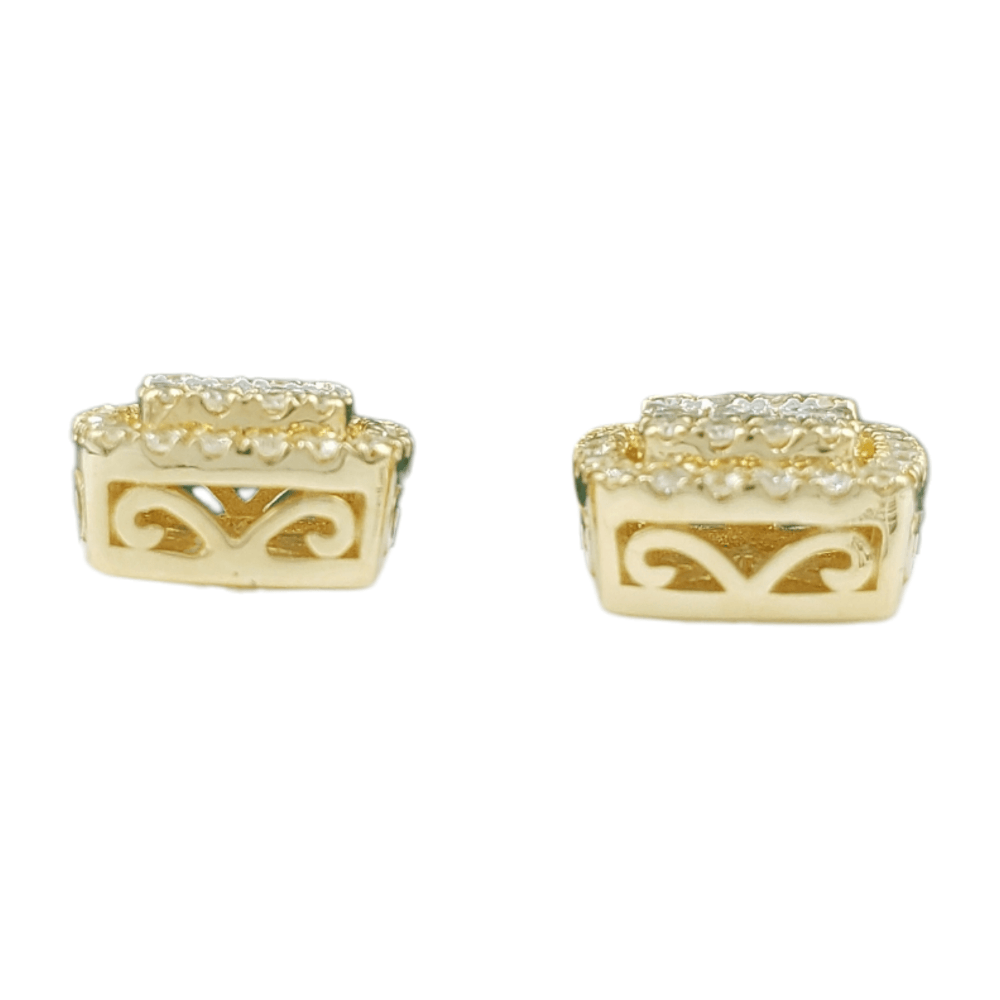 14k Gold Baguette Diamond Earrings #25526