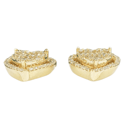 14k Gold Baguette Diamond Heart Earrings #23987