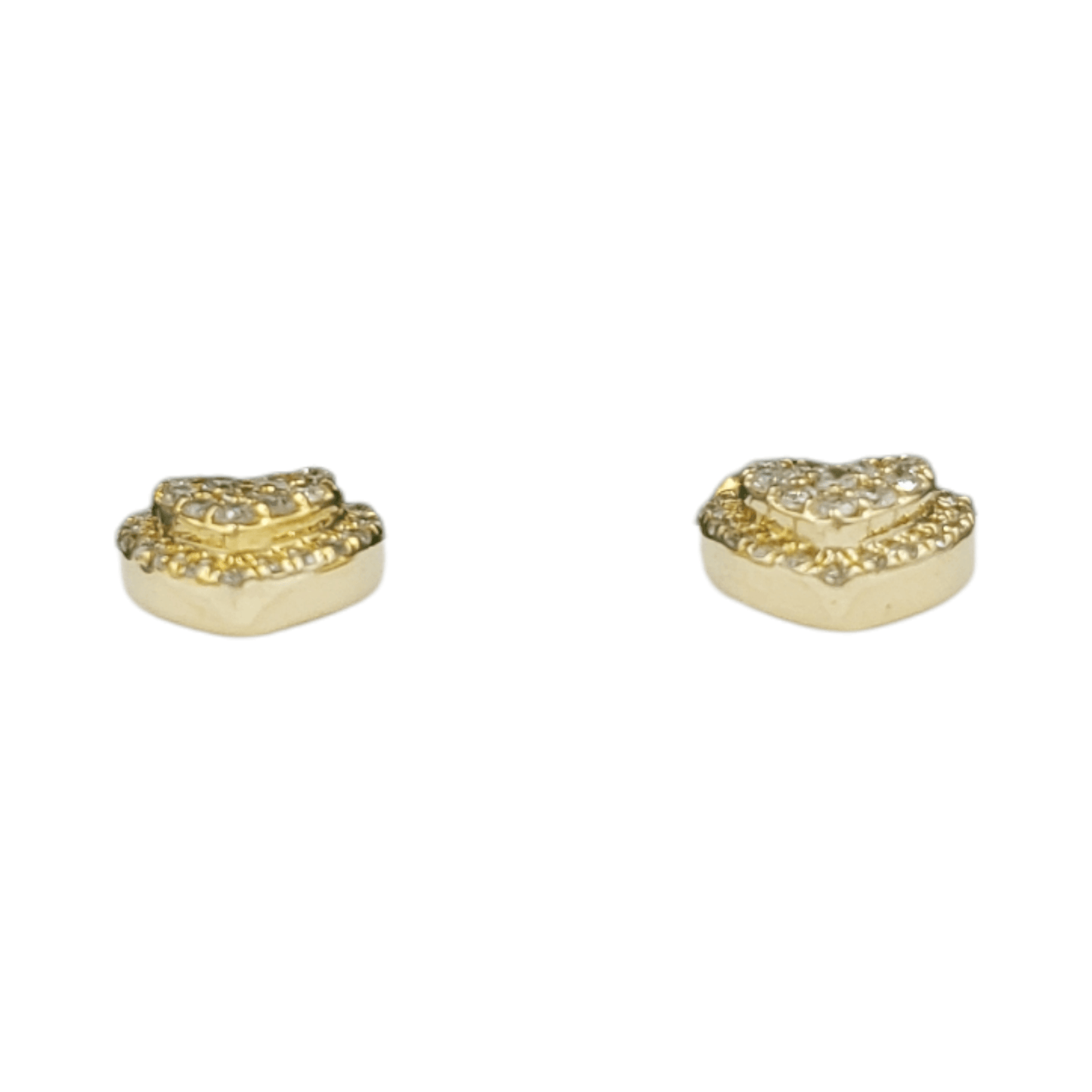 14k Gold Heart Diamond Earrings