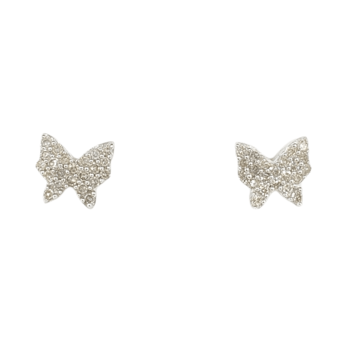 14k Gold Butterfly Diamond Earrings