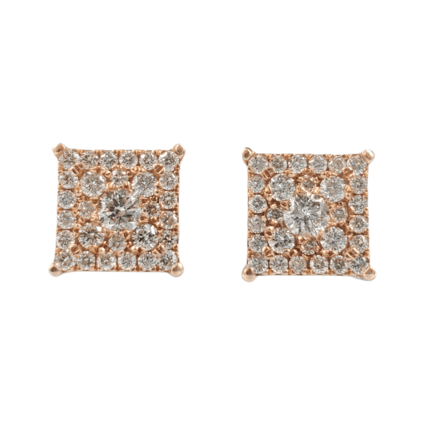 14k Gold Diamond Square Earrings #20601