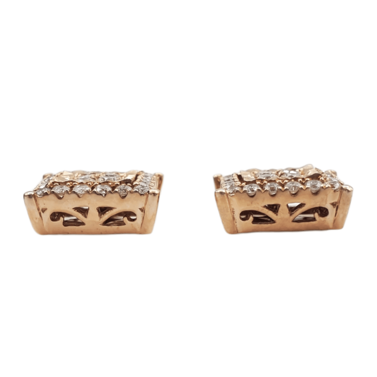 14k Gold Diamond Square Earrings #23136
