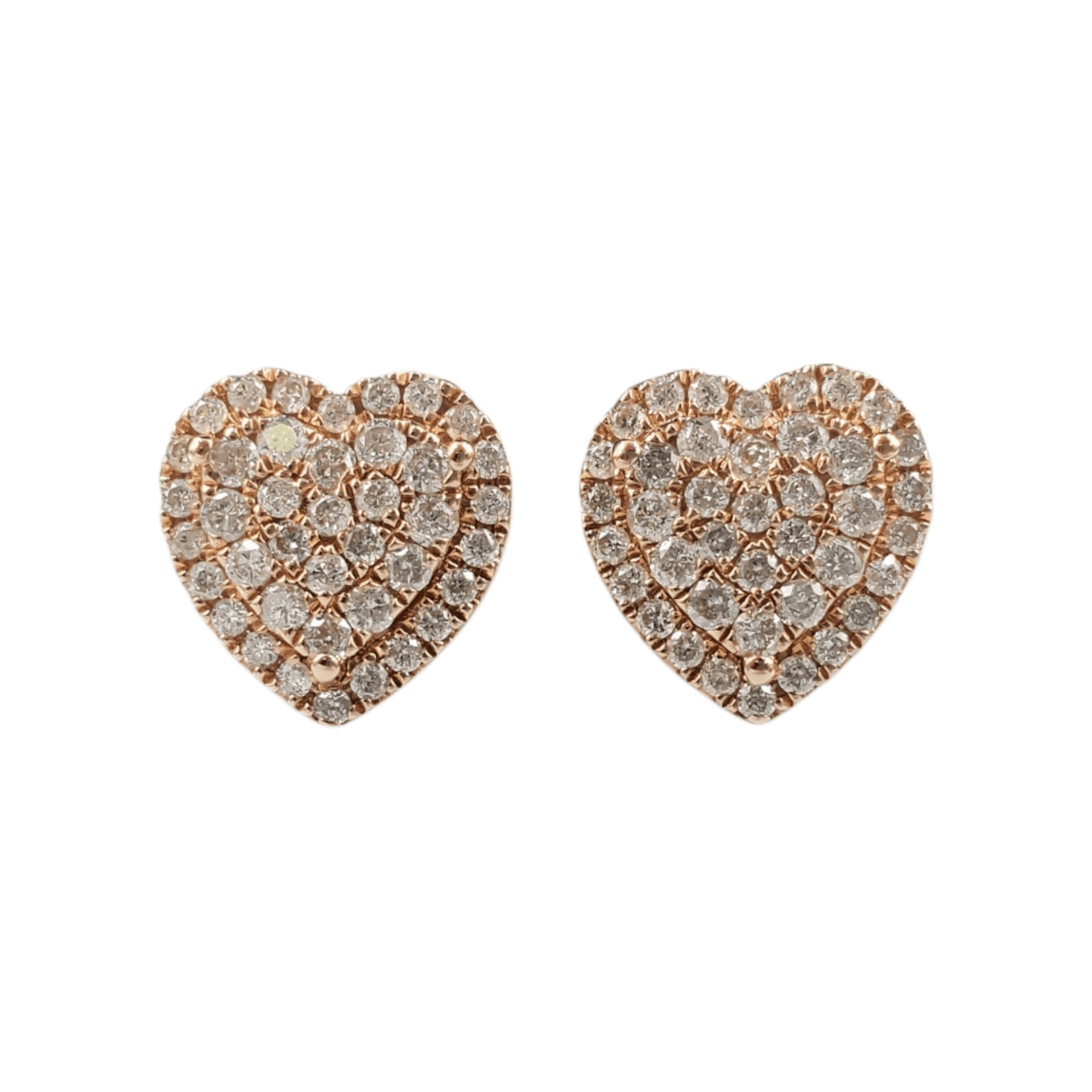 14k Gold Diamond Heart Earrings #17743