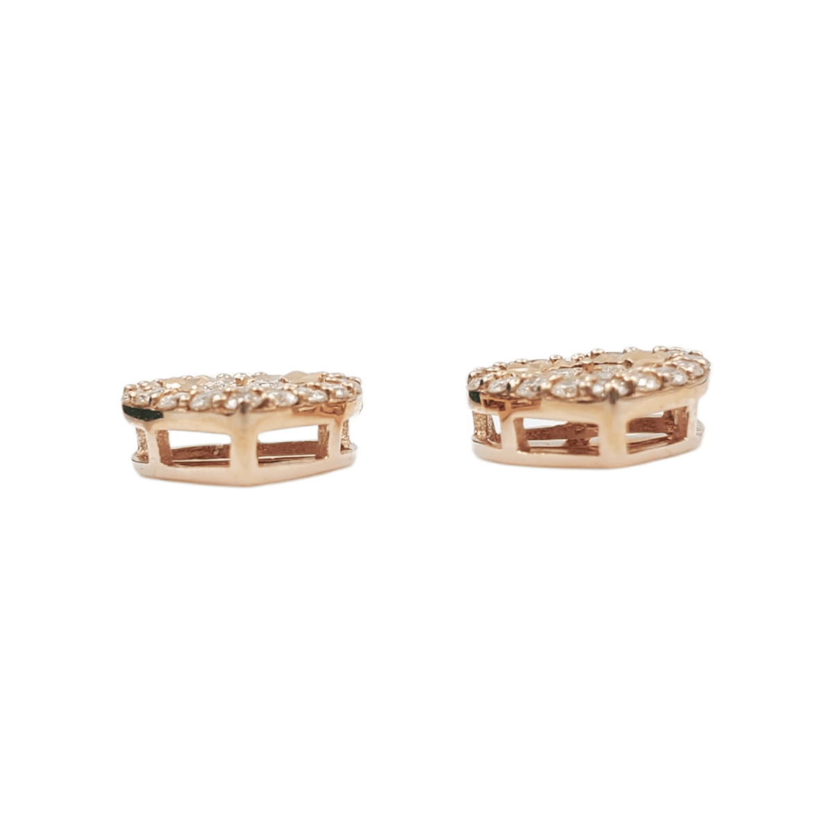 14k Gold Diamond Heart Earrings #17636