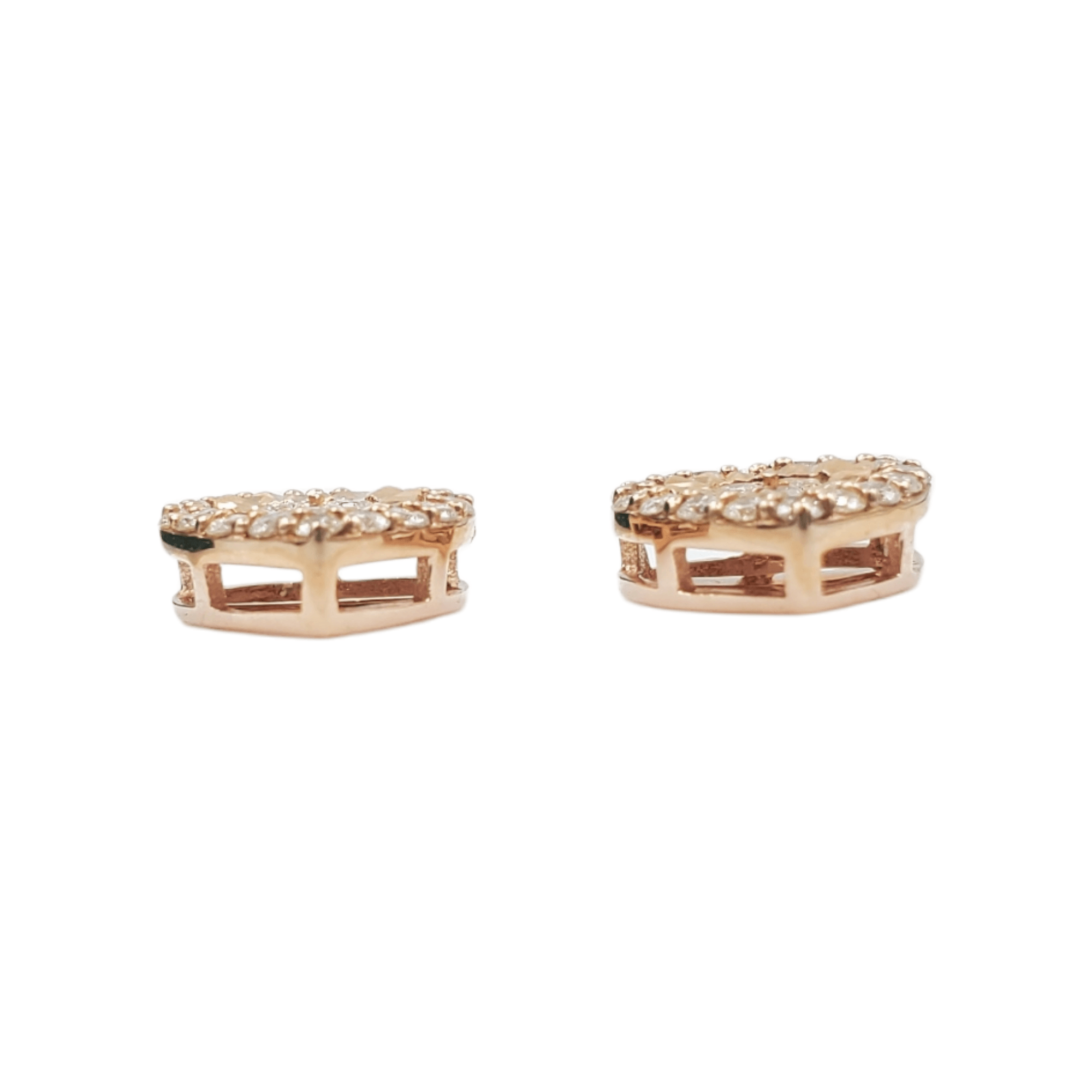 14k Gold Diamond Heart Earrings #17636