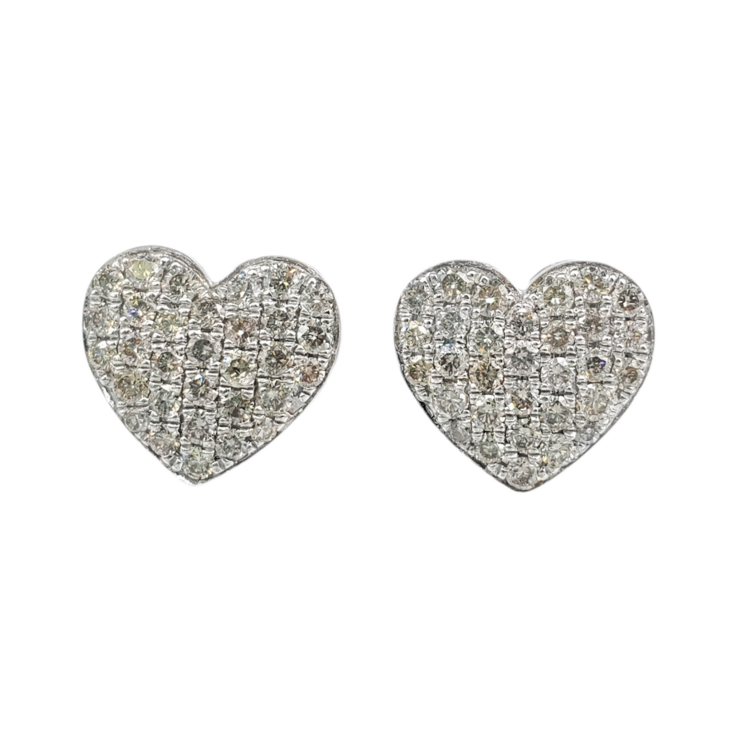 14k Gold Diamond Heart Earrings #24605