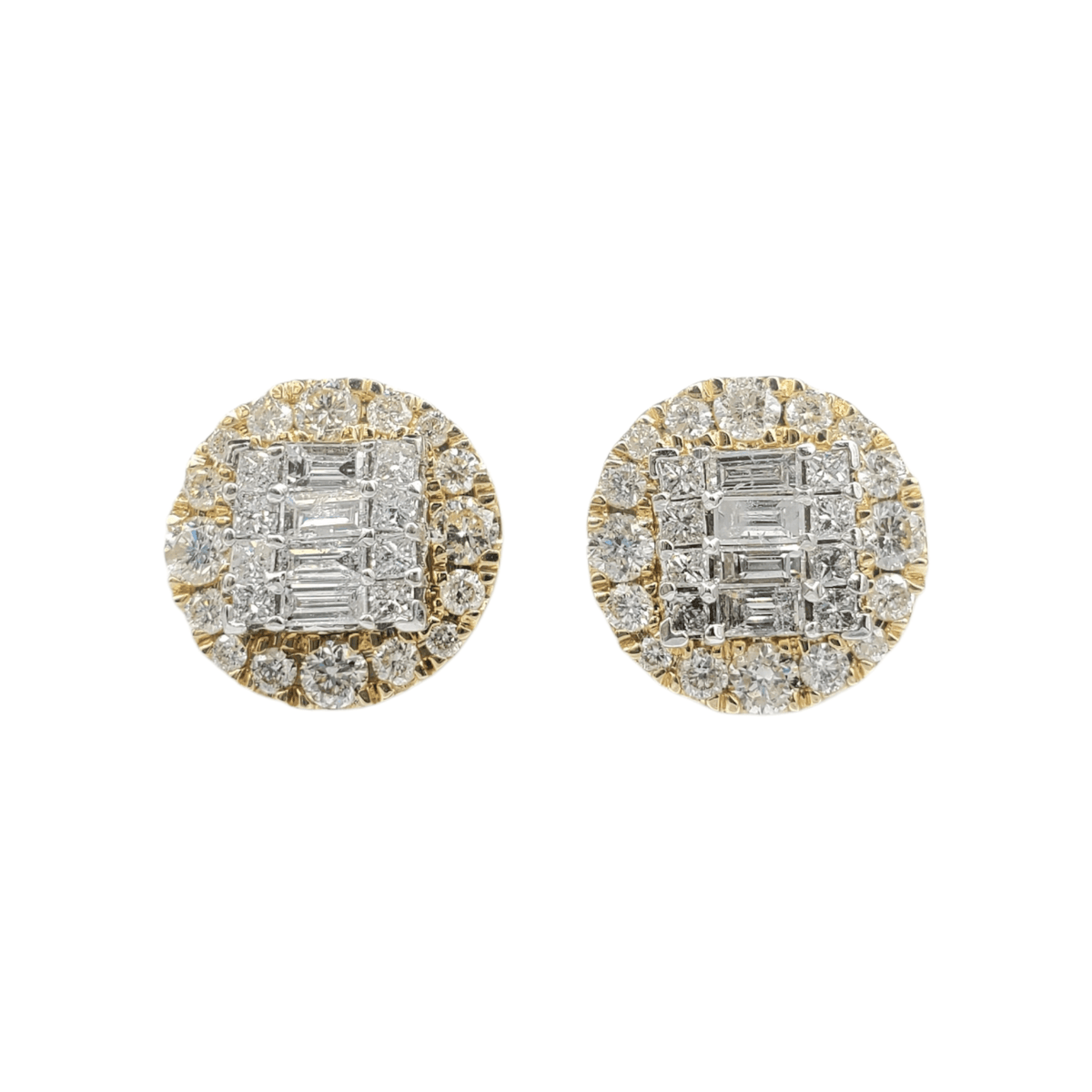 14k Gold Baguette Diamond Earrings #16523