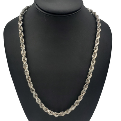 14K Gold- Solid Rope Chain (White Gold)