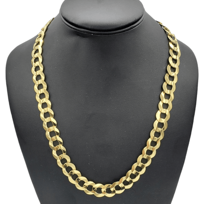 14K Gold- Solid Cuban Link (Curb Cuban) Chain