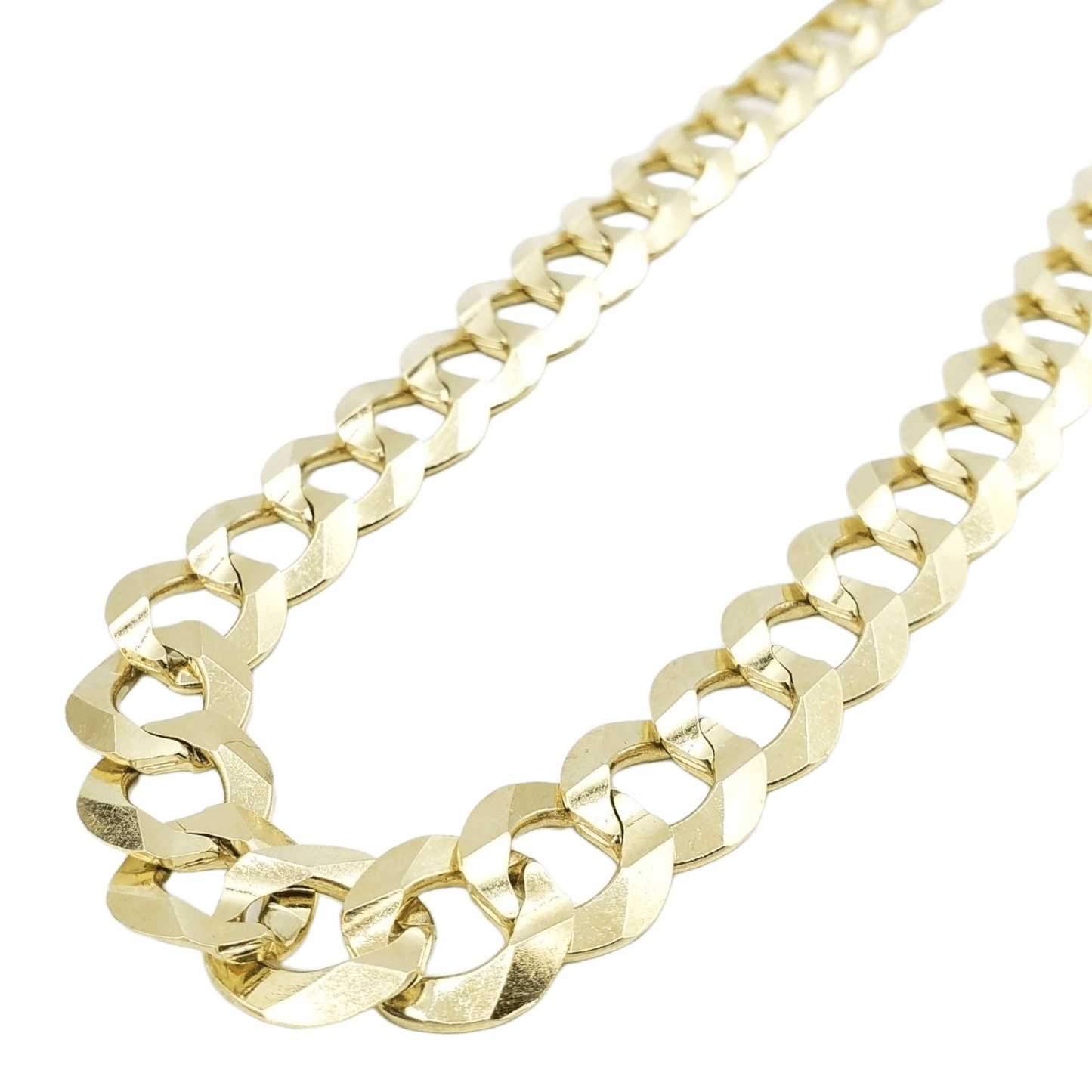 14K Gold- Solid Cuban Link (Curb Cuban) Chain