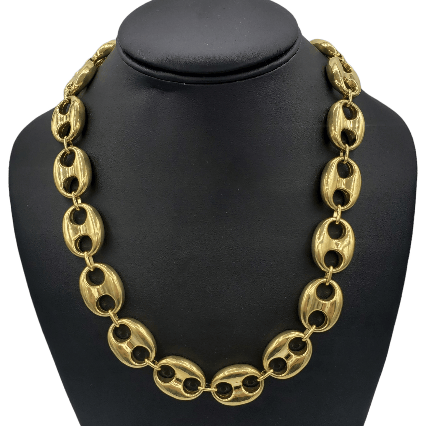 14K Gold- Hollow Puff Mariner Chain