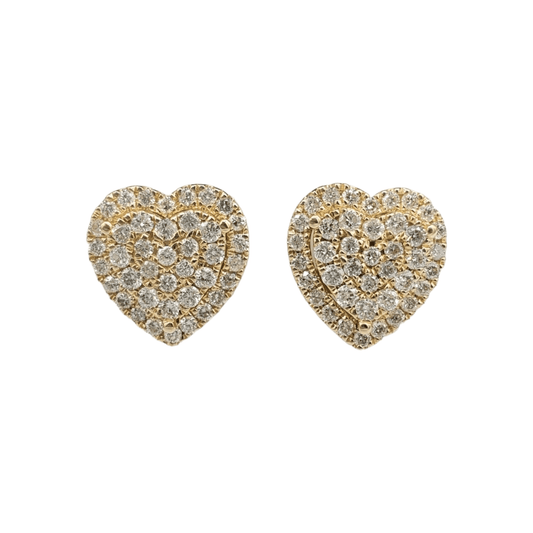 14k Gold Diamond Heart Earrings #17743