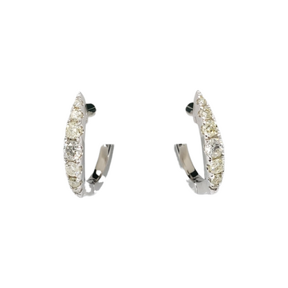 14k Gold Diamond Huggies Earrings #24476