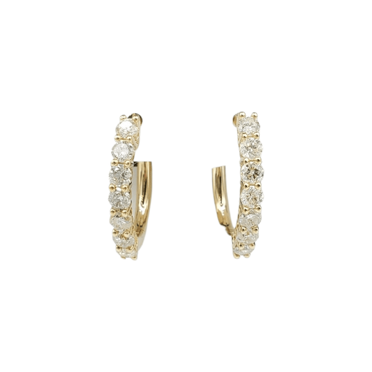 14k Gold Diamond Huggies Earrings #25484