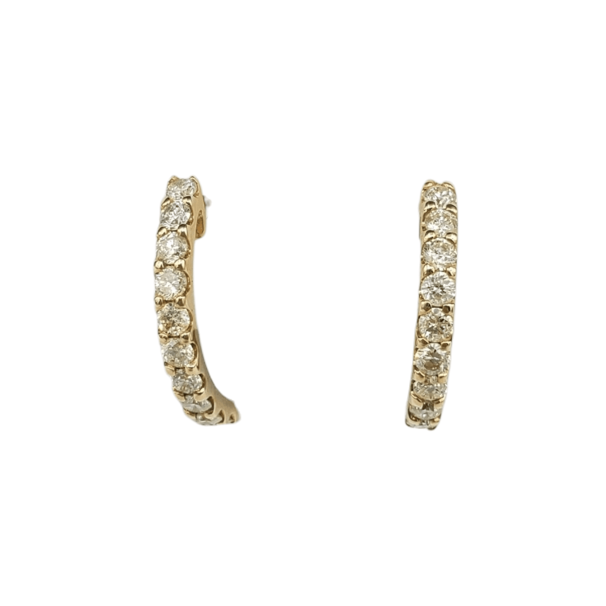 14k Gold Diamond Huggies Earrings #25562