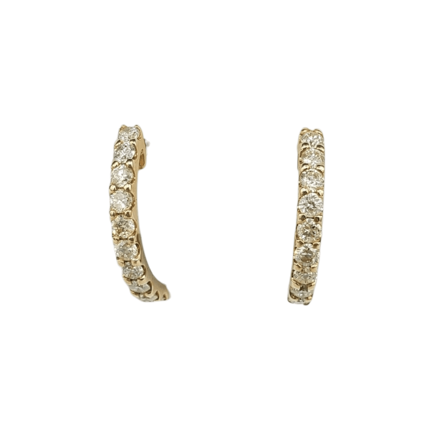 14k Gold Diamond Huggies Earrings #25562