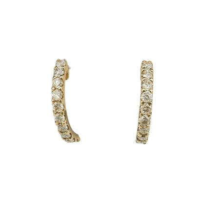 14k Gold Diamond Huggies Earrings #25562