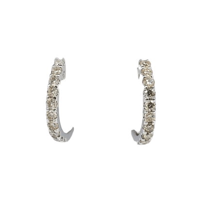 14k Gold Diamond Huggies Earrings #25562