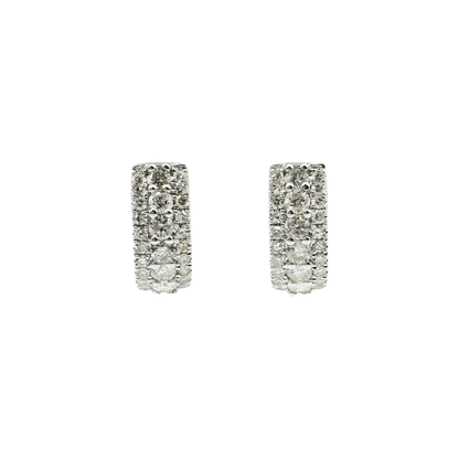 14k Gold Diamond Huggies Earrings #26151