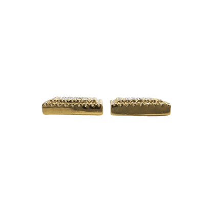 10k Gold Baguette Diamond Square Earrings #15326