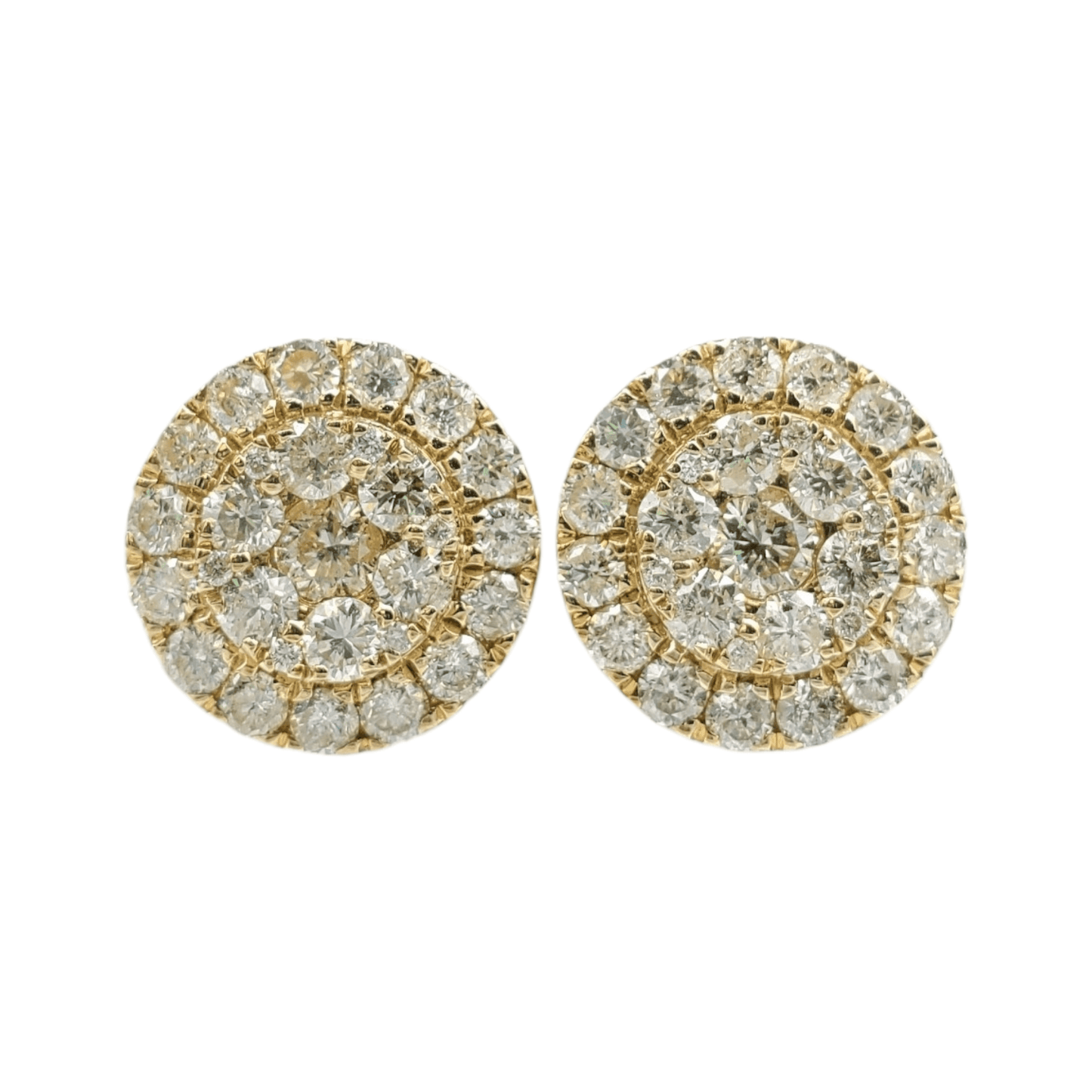 10k Gold Diamond Circle Earrings #14666