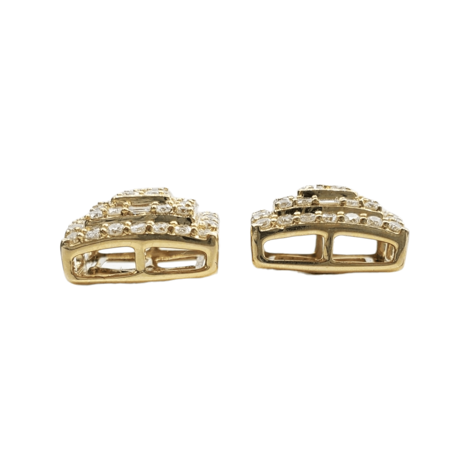10k Gold Diamond Square Earrings #20606