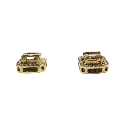 10k Gold Baguette Diamond Earrings #20511