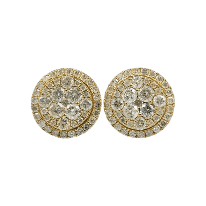 10k Gold Diamond Circle Earrings #18971