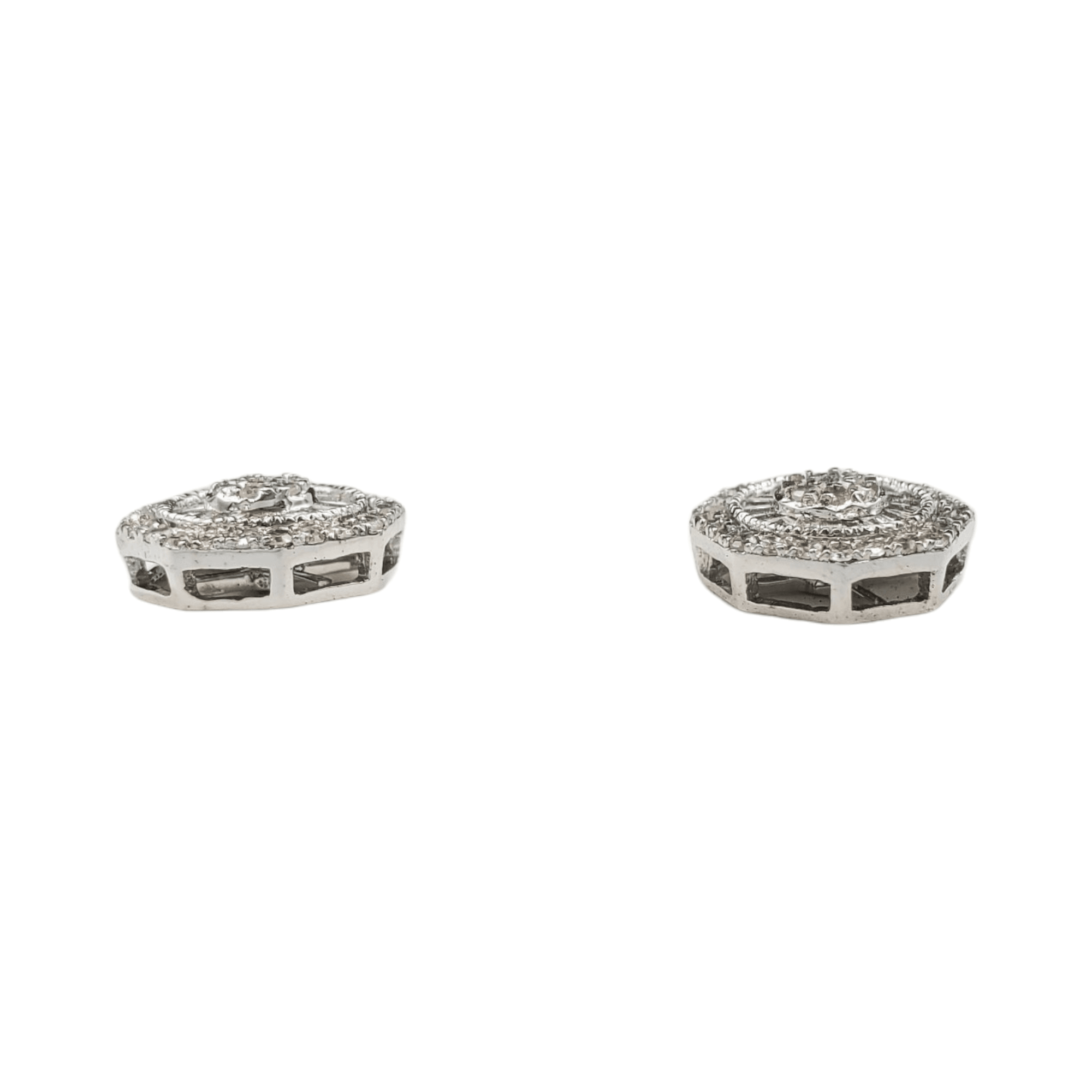 10k Gold Baguette Diamond Earrings #21800