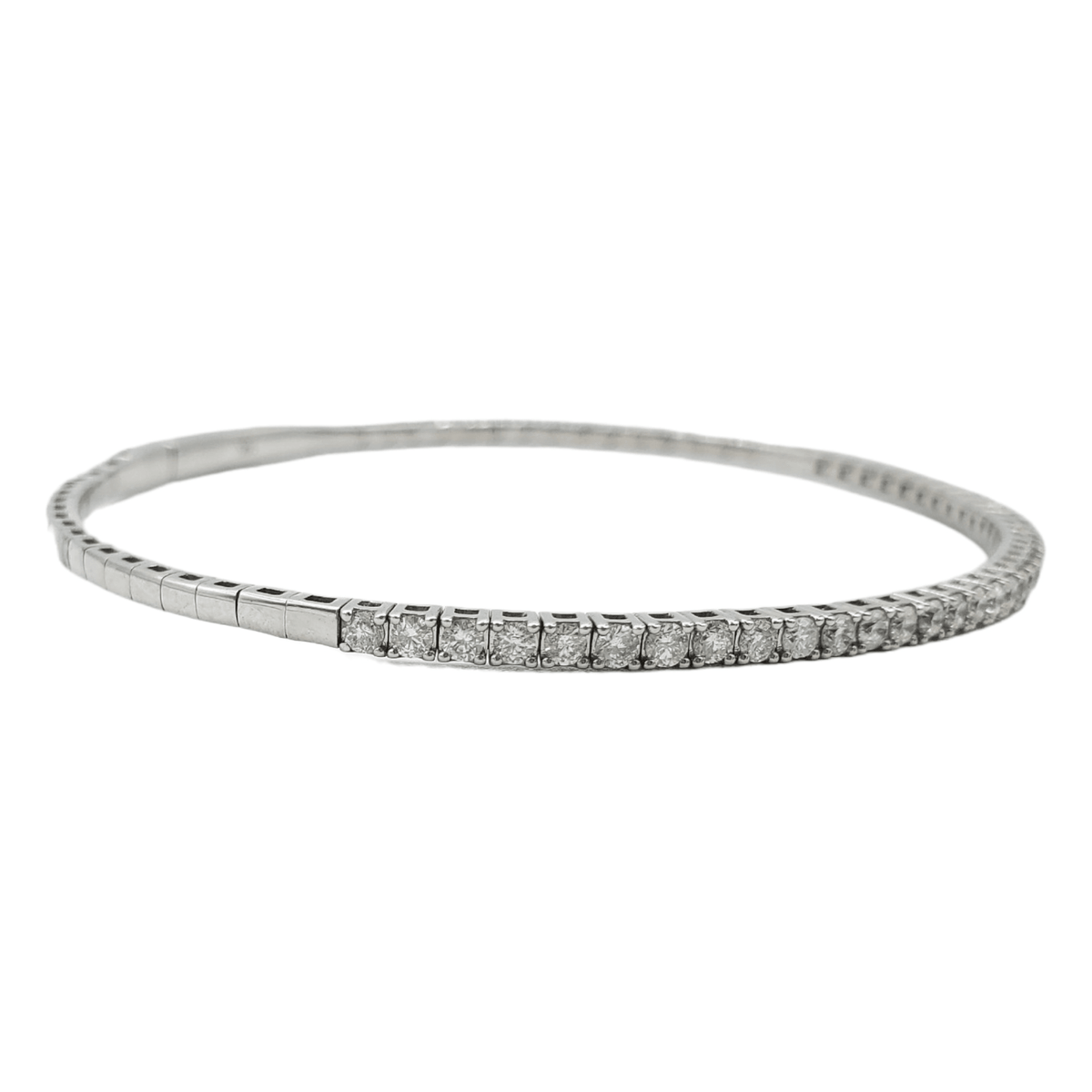 14k Diamond Tennis Flexi Bangle Bracelet #25542