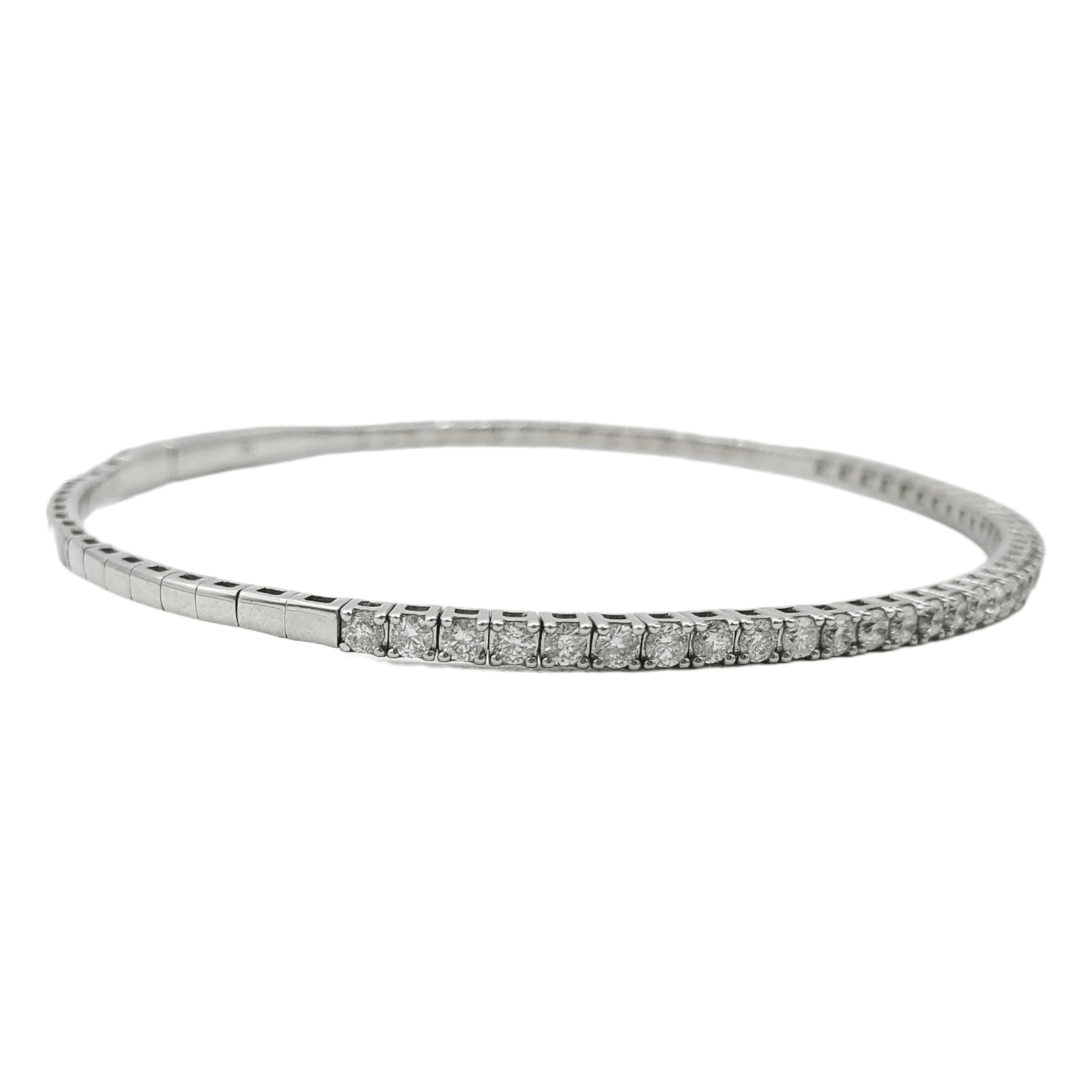 14k Diamond Tennis Flexi Bangle Bracelet #25542