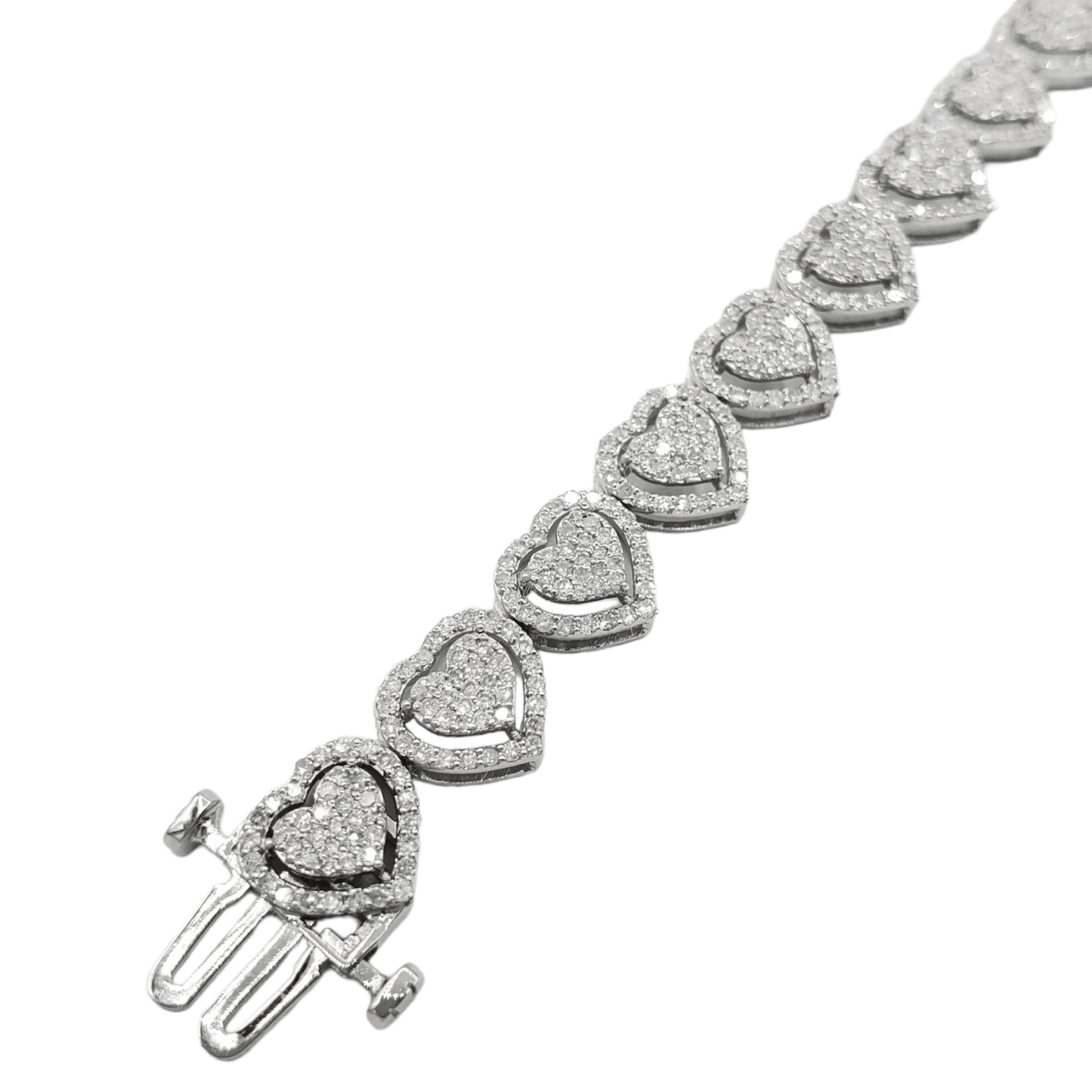 14k 8.0mm Diamond Heart Bracelet #25047