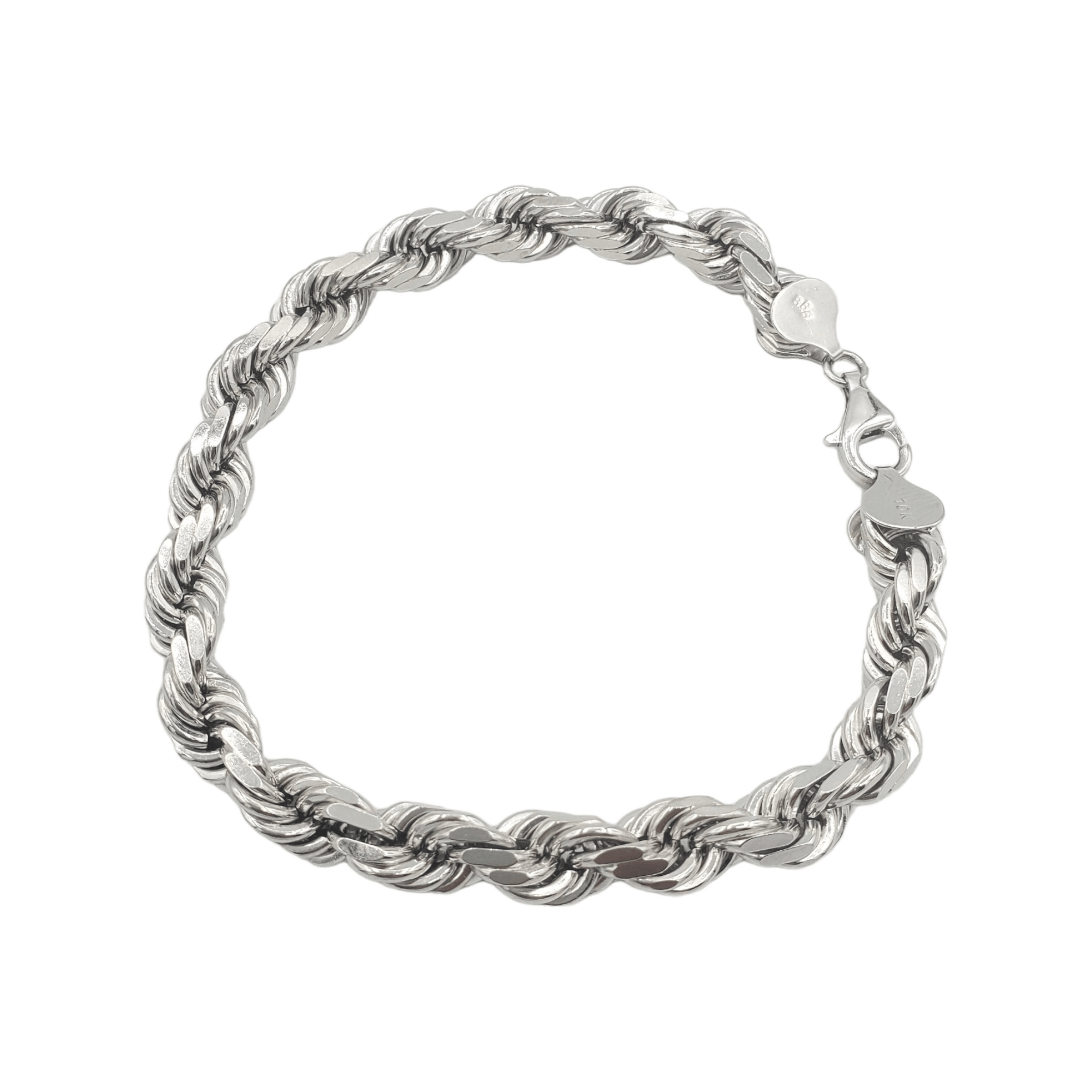 10K White Gold- Solid Rope Bracelets