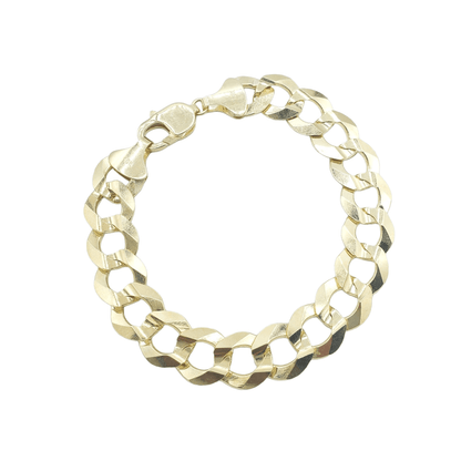 10K Yellow Gold- Solid Curb Cuban Bracelet