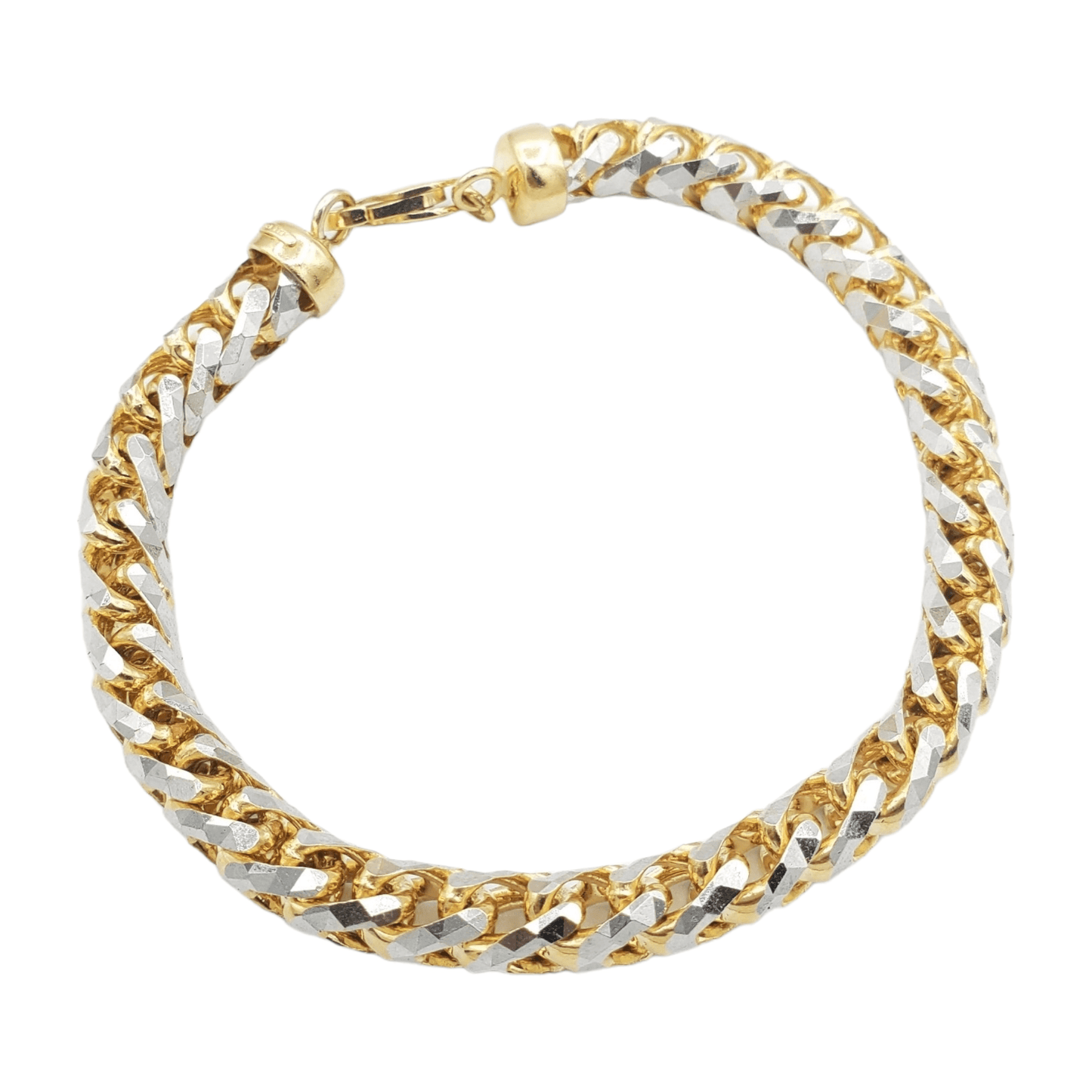 10K Gold- Solid Franco Diamond Cut (Pave) Bracelets