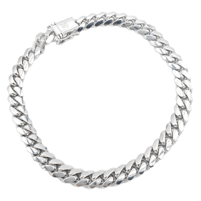 10k Solid White Gold Miami Cuban Bracelets